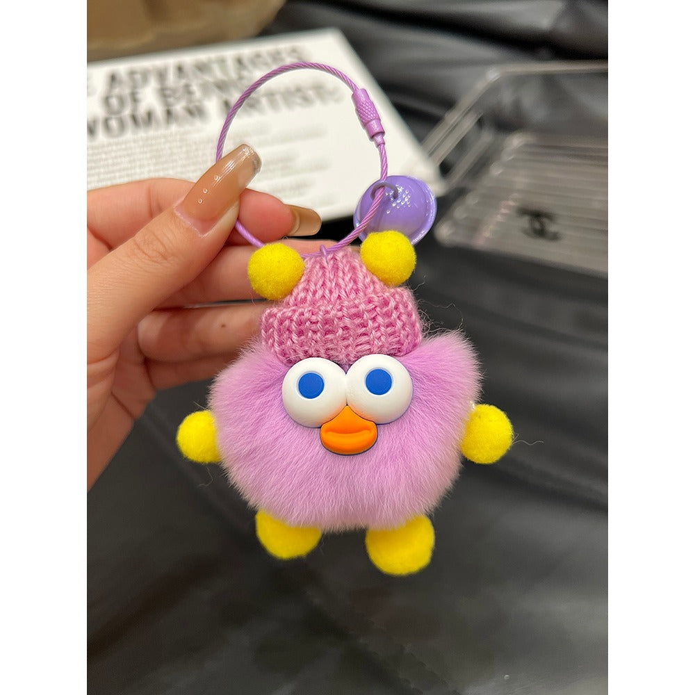 Wholesale Cute Duckling Plush Ball Keychain